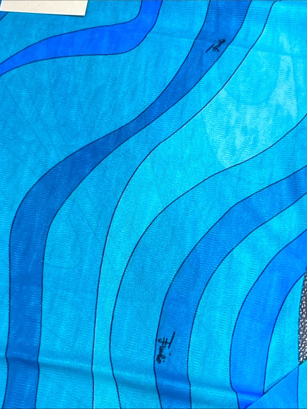 Emilio Pucci Blue & Turquoise Wave-Print Long Sleeve Tee - Picture 6 of 9